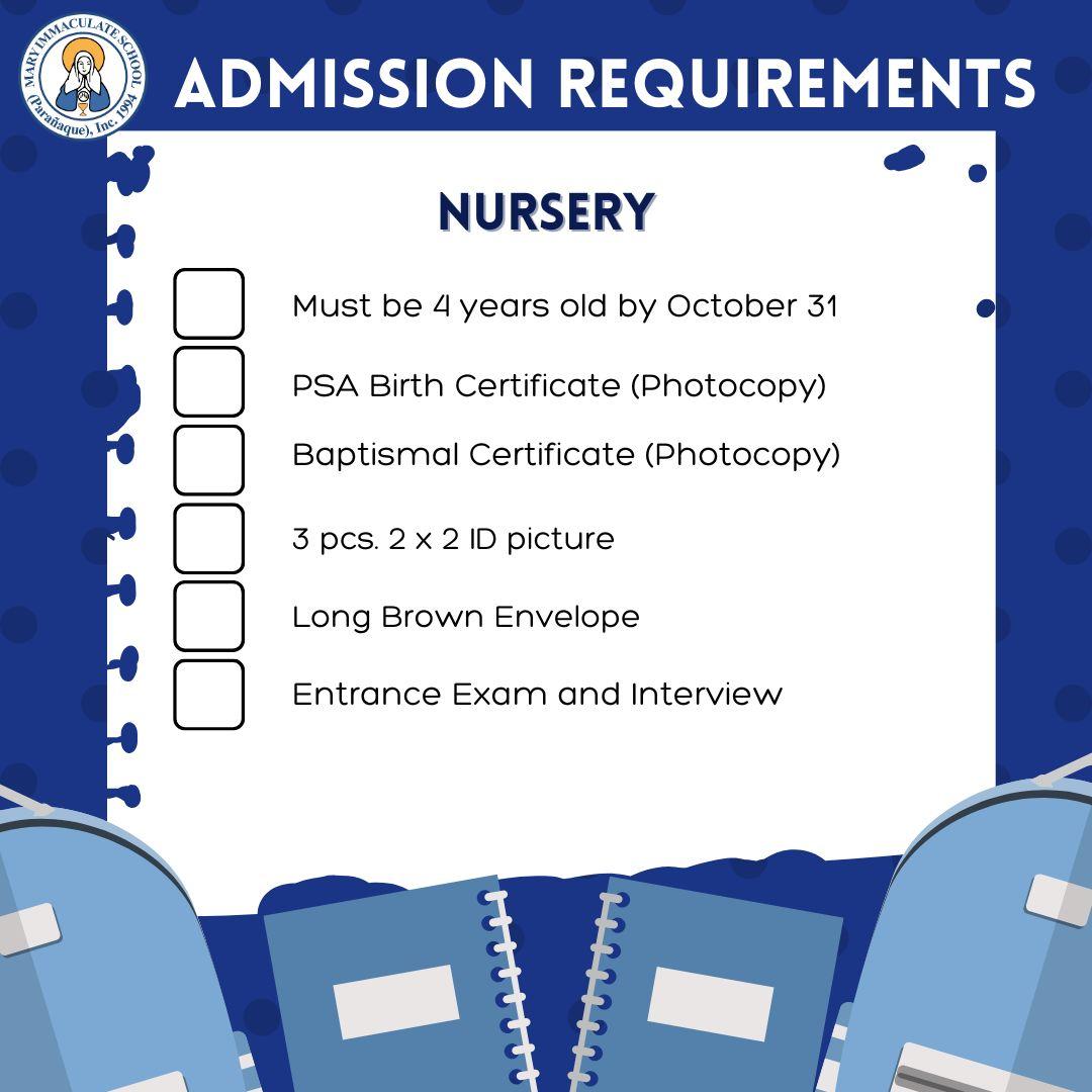 Nursery Admission Flyer